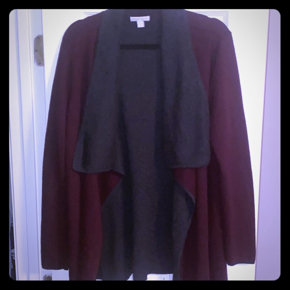 Plum and Gray Oversized Sweater | L